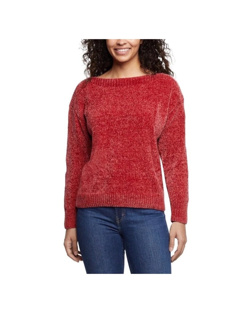 NWT Orvis Women's L Chenille Pullover Sweater Dark Pink Soft & Cozy C0840